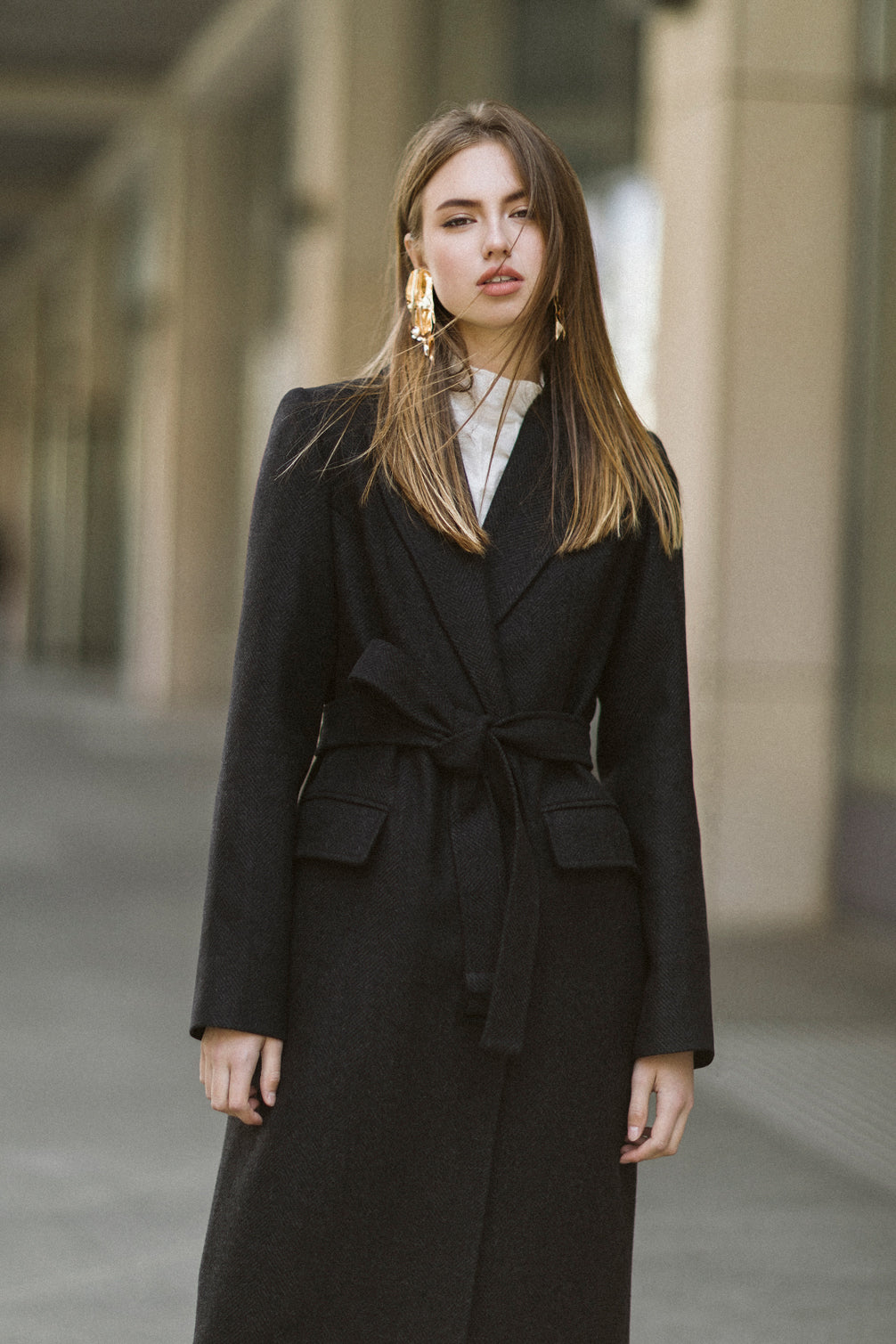 Warm black coat photo 8