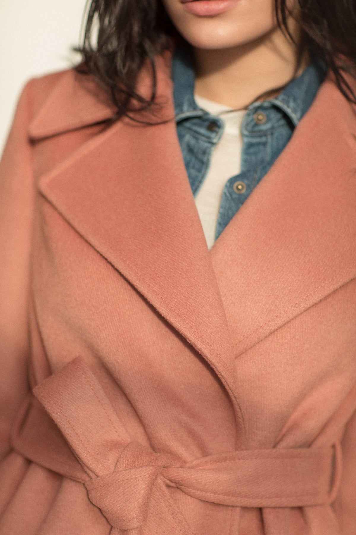 Brownish pink wrap coat photo 6