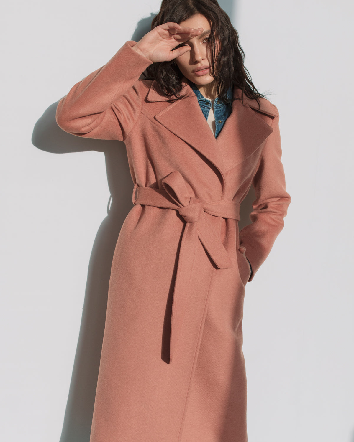 Brownish pink wrap coat photo 7