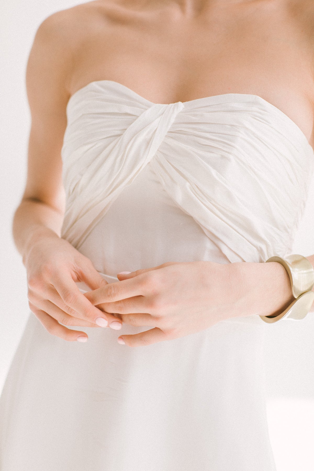 Silk draped bridal top photo 5