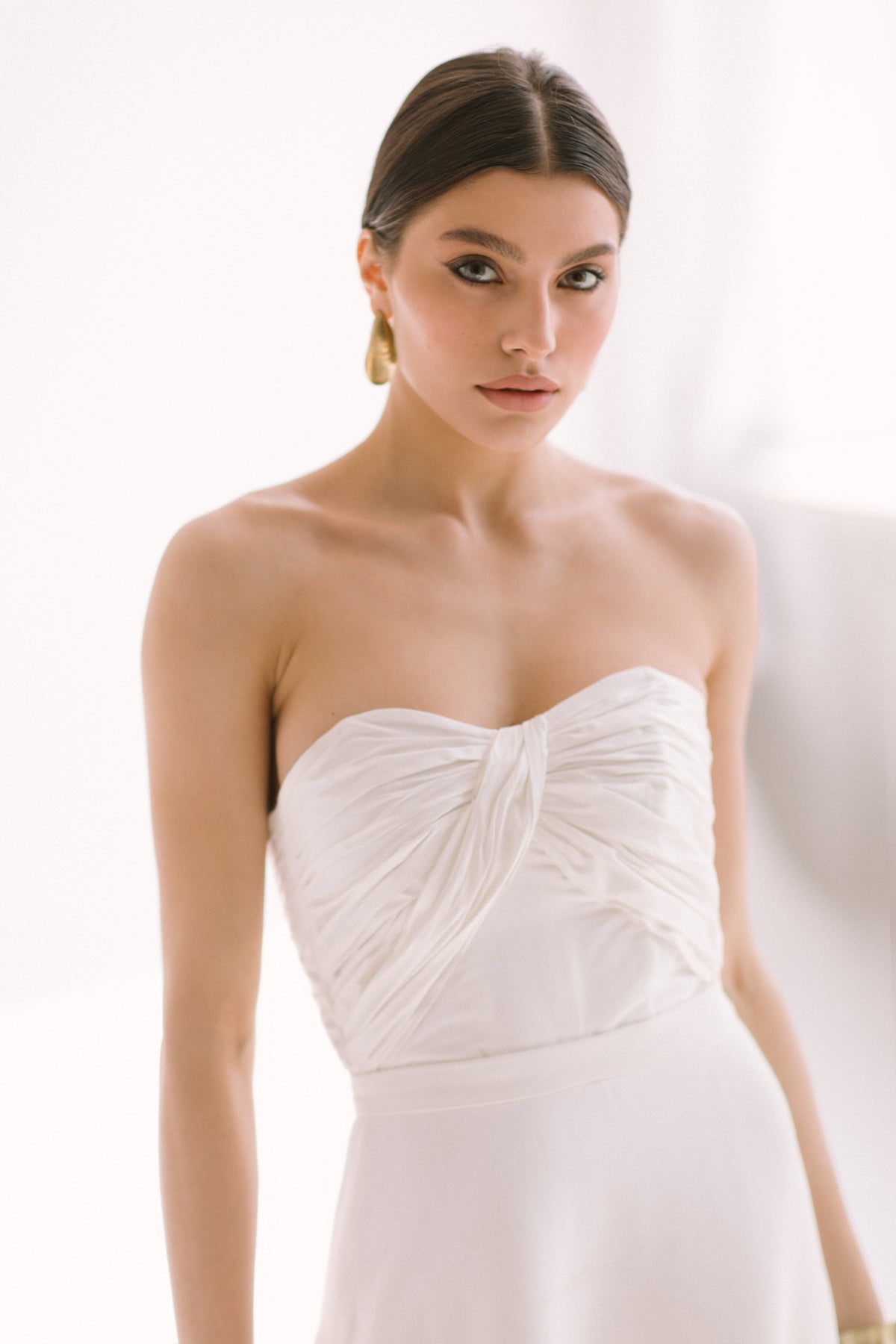 Silk draped bridal top photo 6