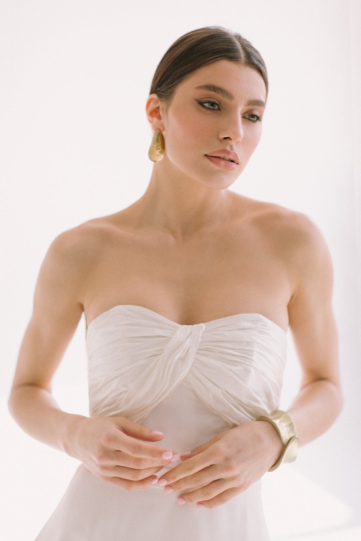 Silk draped bridal top photo 7