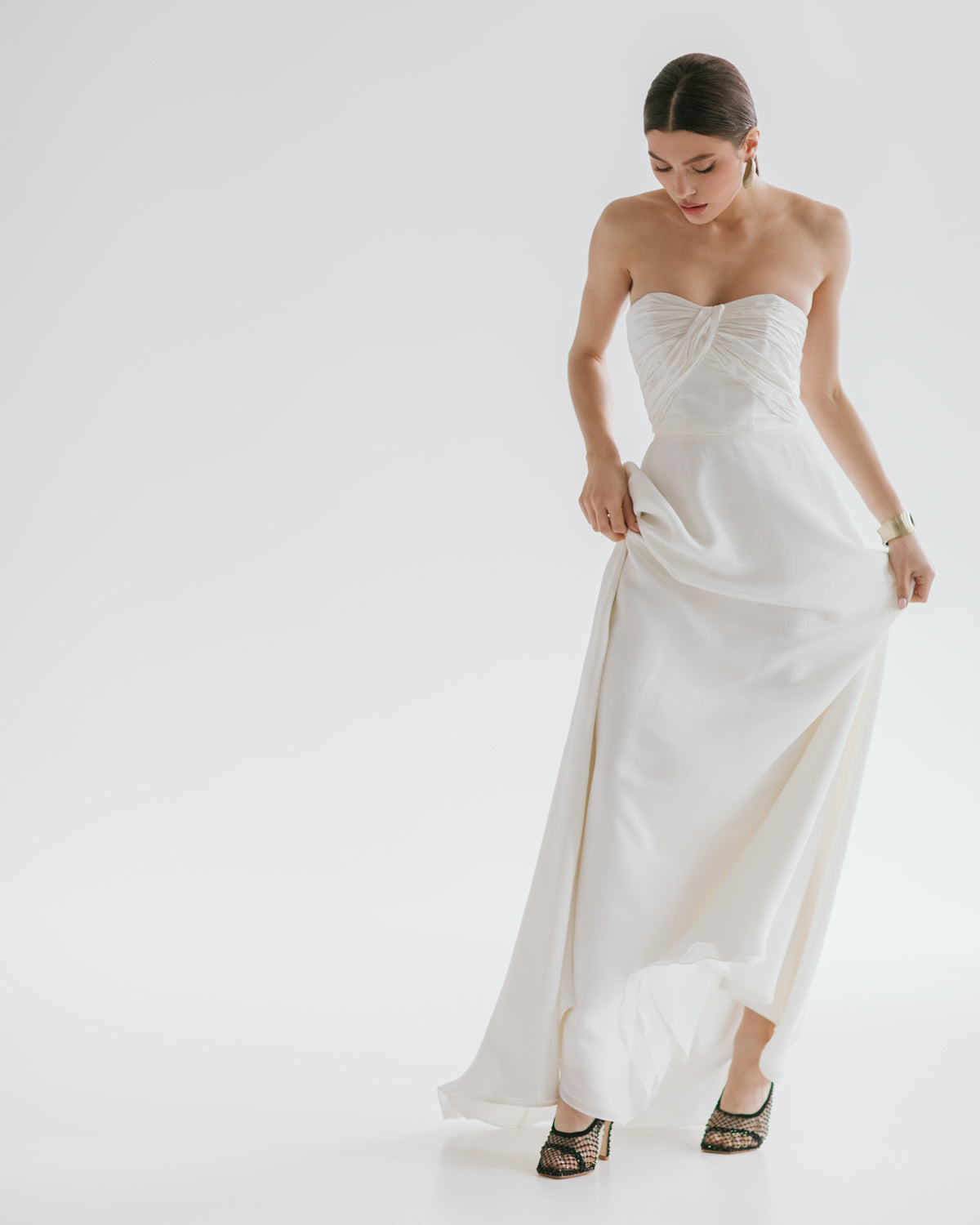 Silk draped bridal top photo 3