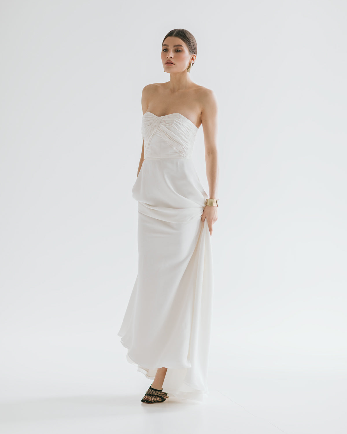 Silk draped bridal top photo 8