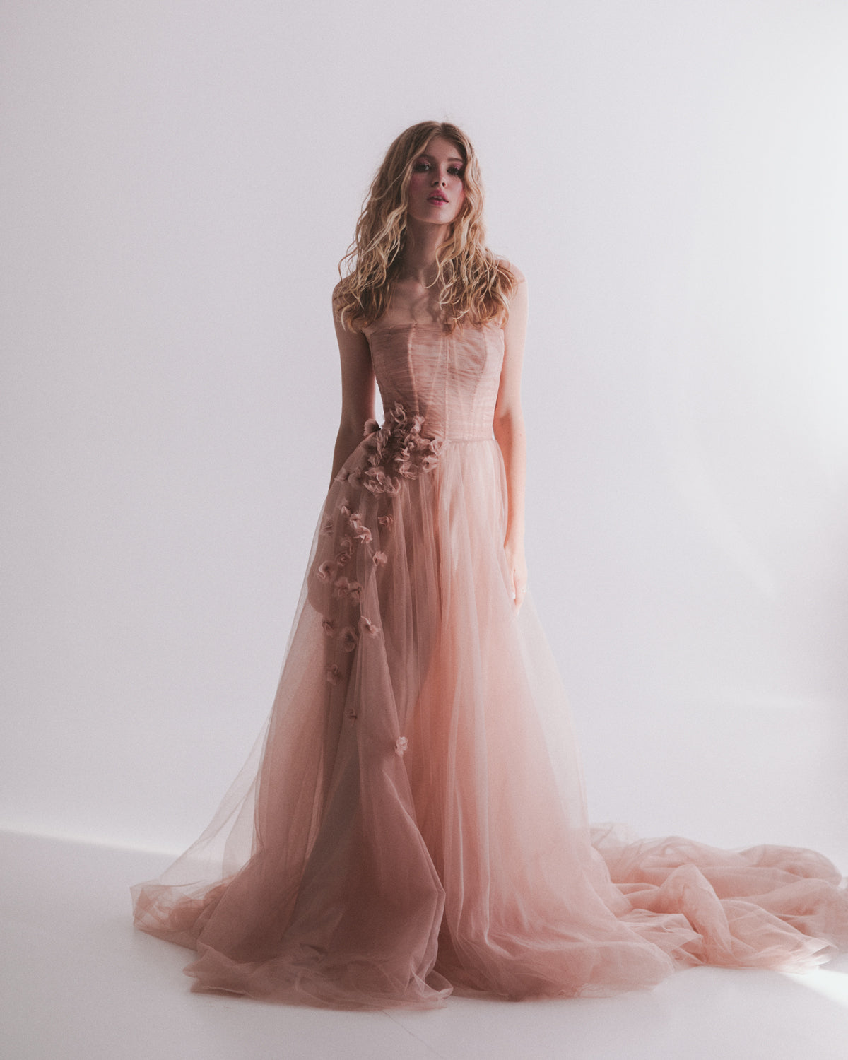olorful Floral Applique Wedding Dress 2 US / Pale Blush olorful Floral Applique Wedding Dress 2 US / Pale Blush