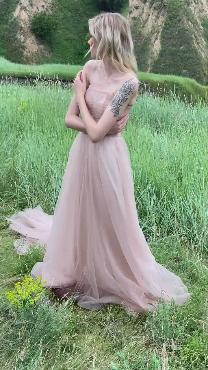 Draped corset bridal gown video