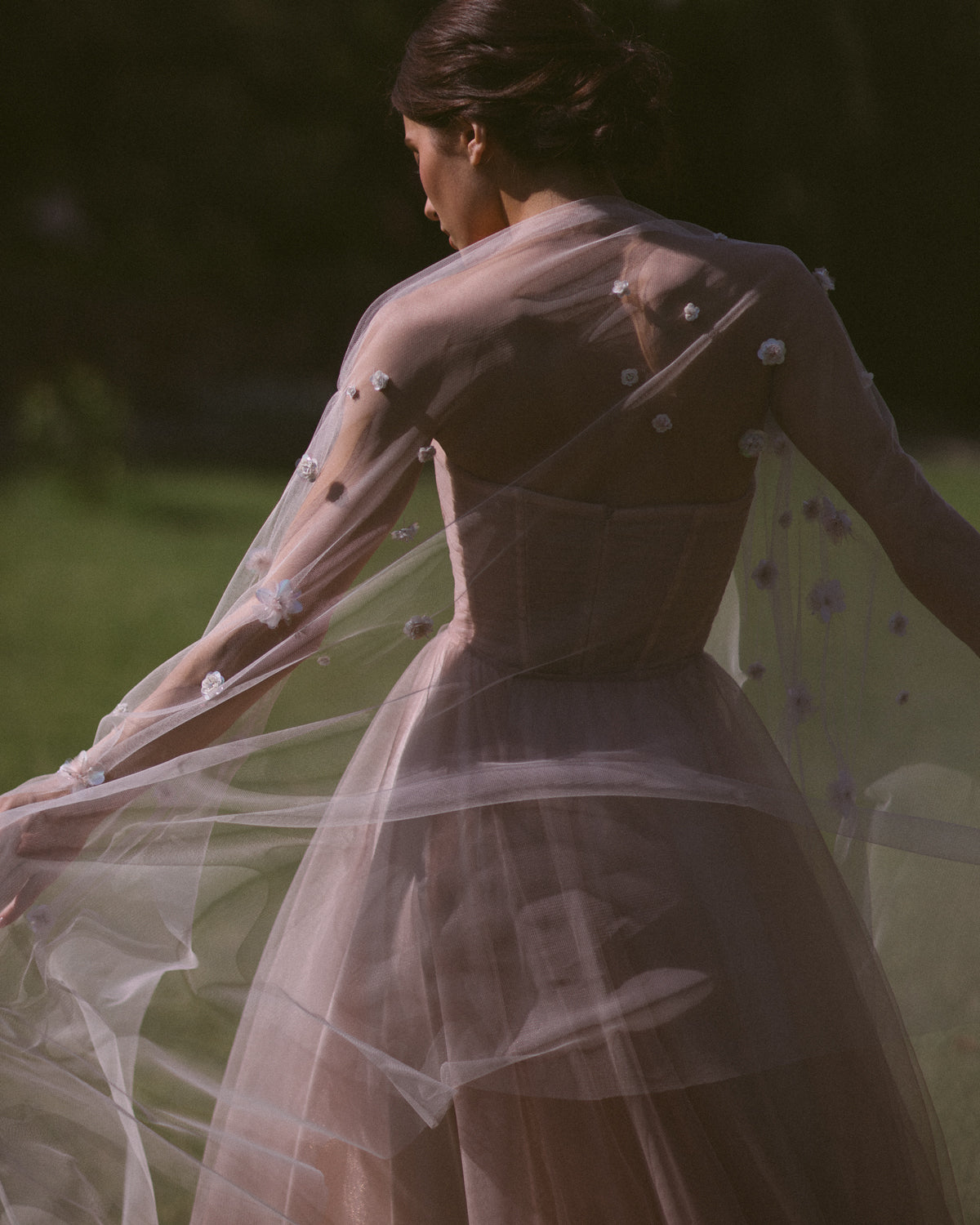 Tulle wedding dress with cape photo 8