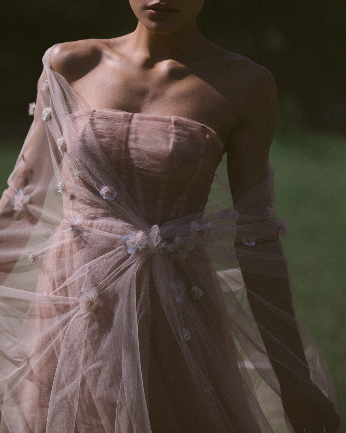 Tulle wedding dress with cape photo 11