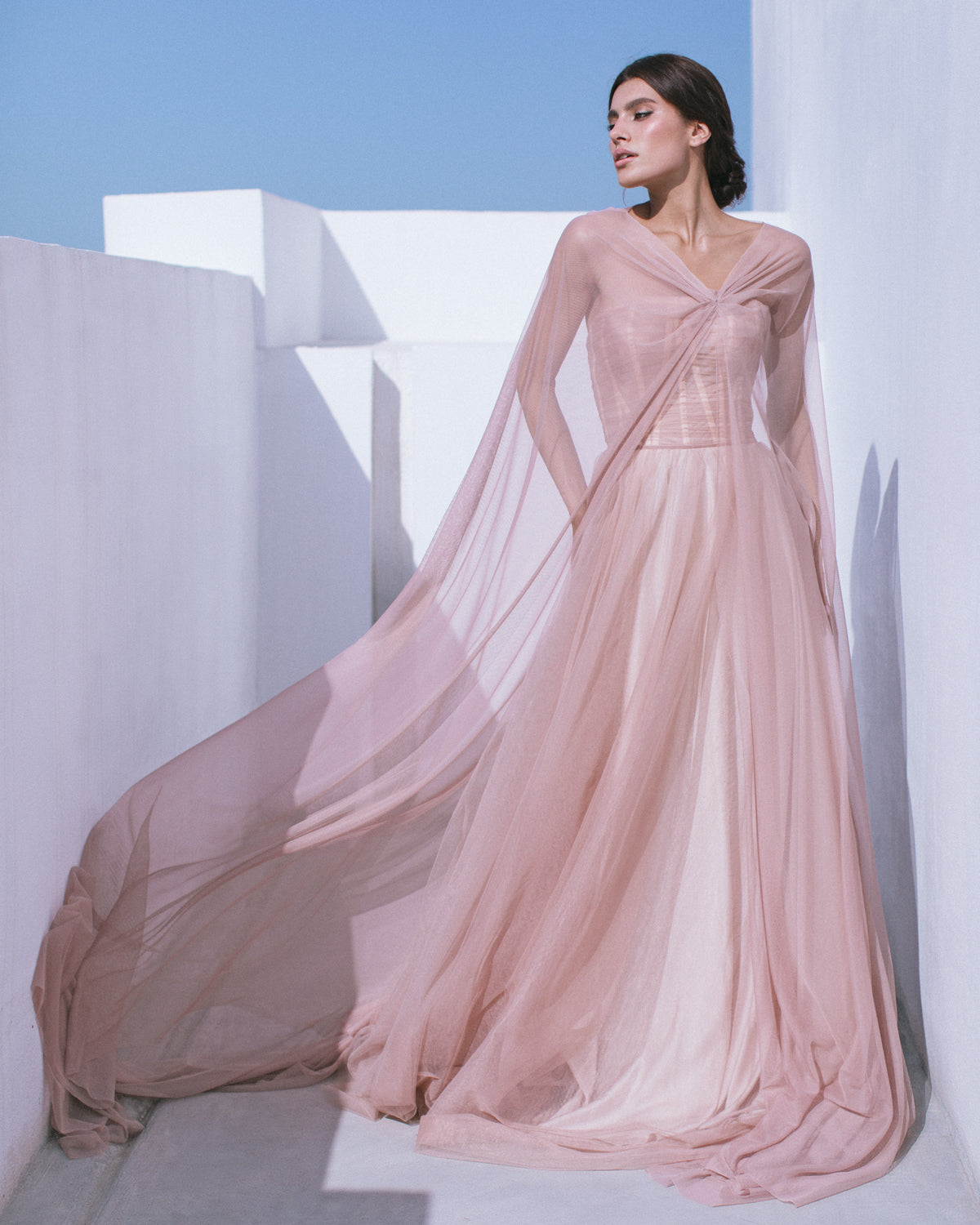 Bridal cape v-neck – Sumarokova Atelier