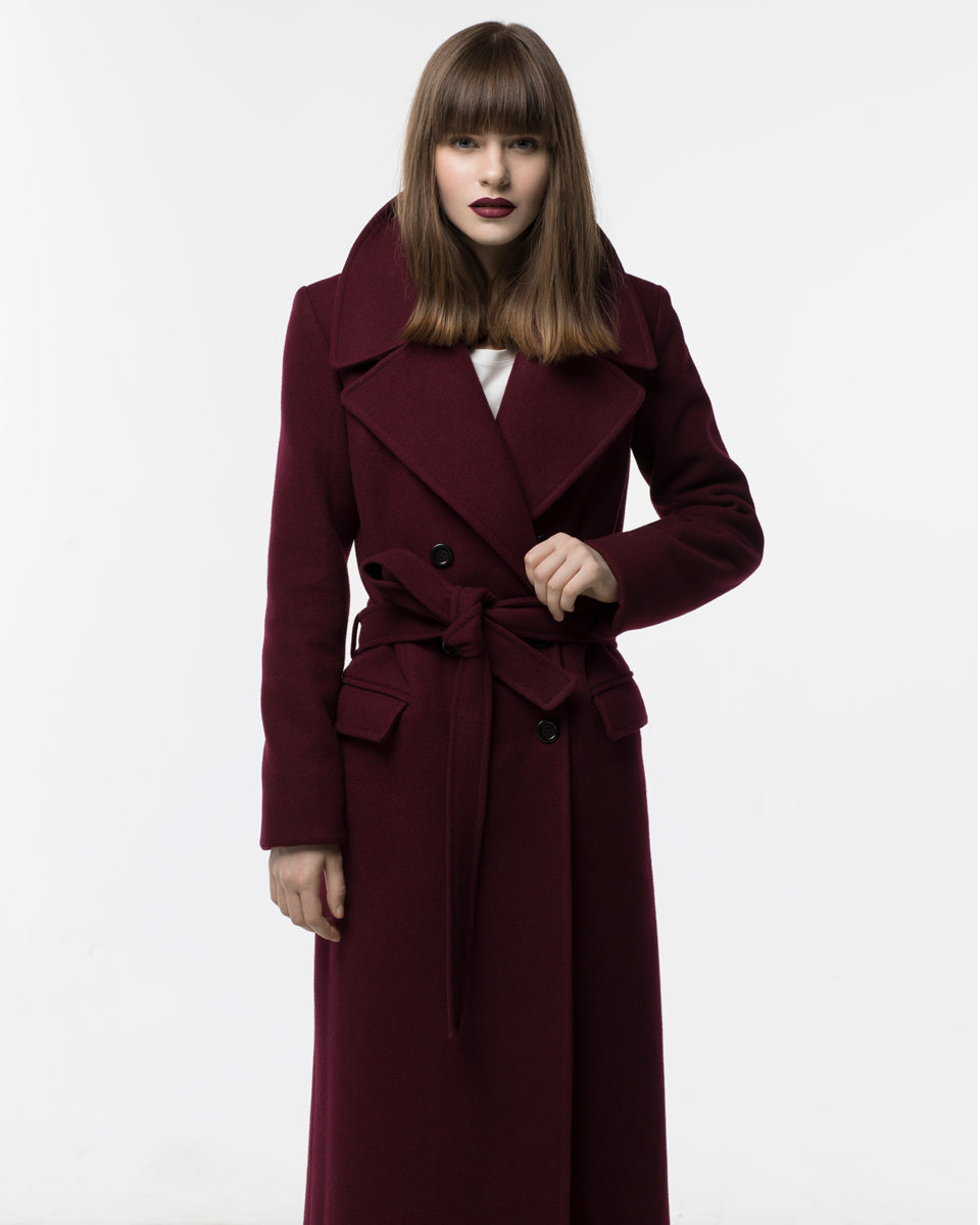 Burgundy wool coat photo 5