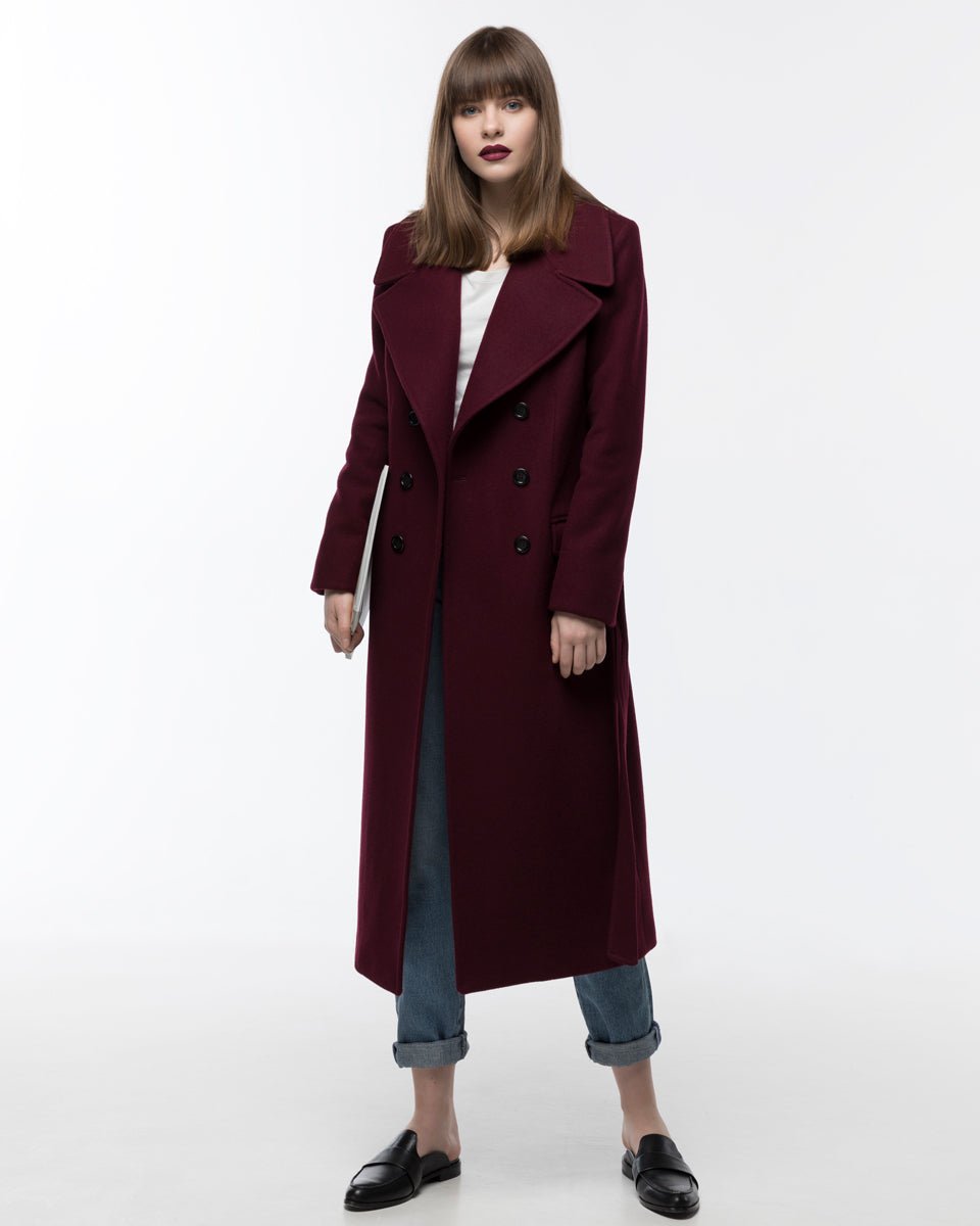 Burgundy wool coat photo 7