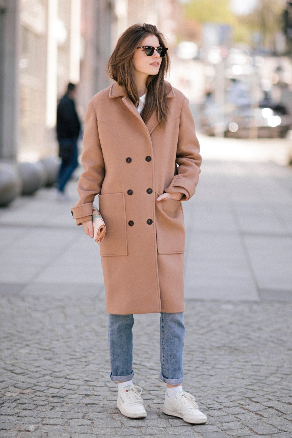 Oversized coat with pockets | Short wool coat – Sumarokova Atelier
