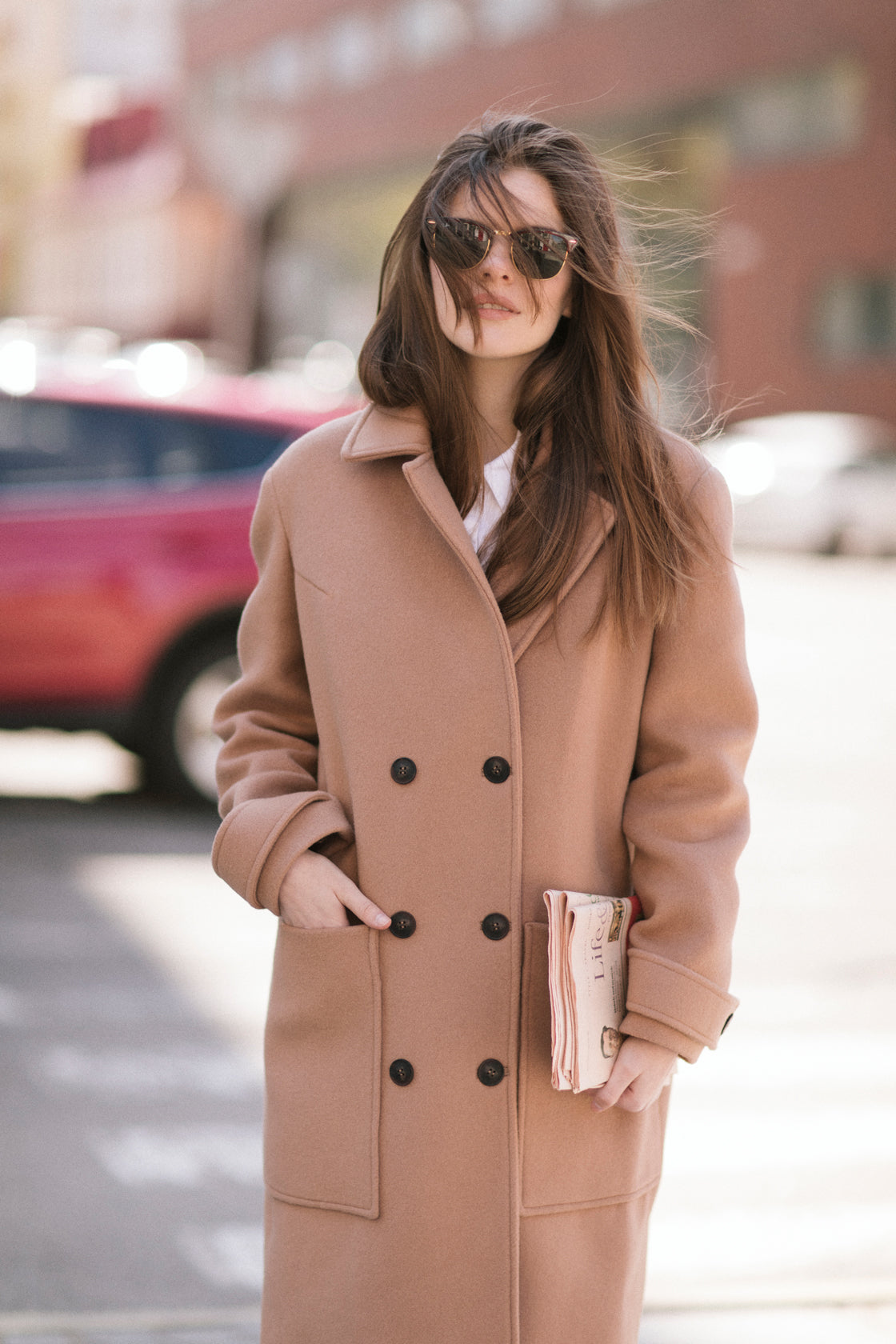 Oversized coat with pockets | Short wool coat – Sumarokova Atelier