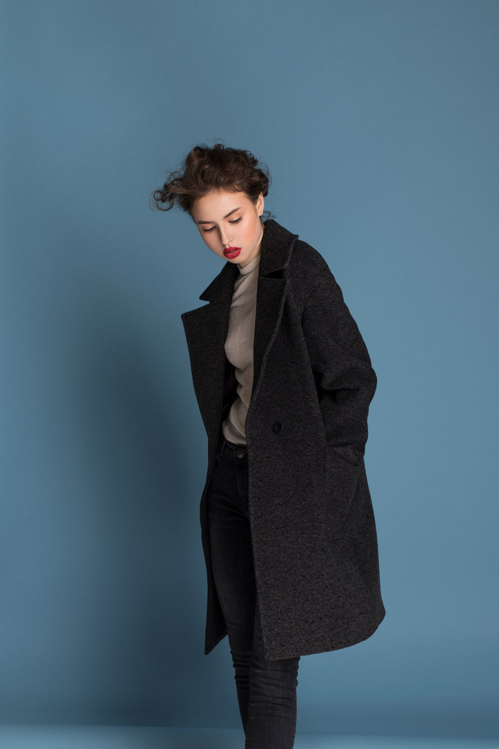 Long cocoon coat best sale