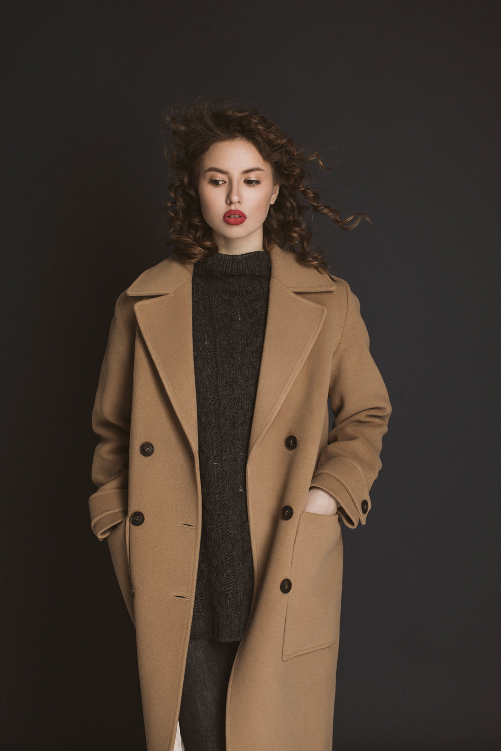 Lined cashmere coat photo 1