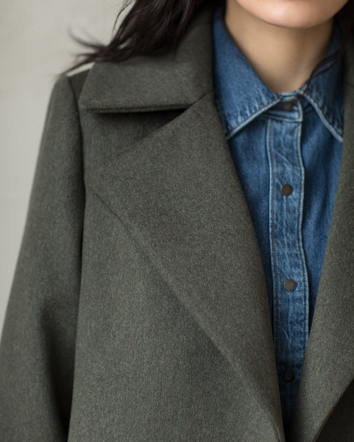 Green wool coat photo 6