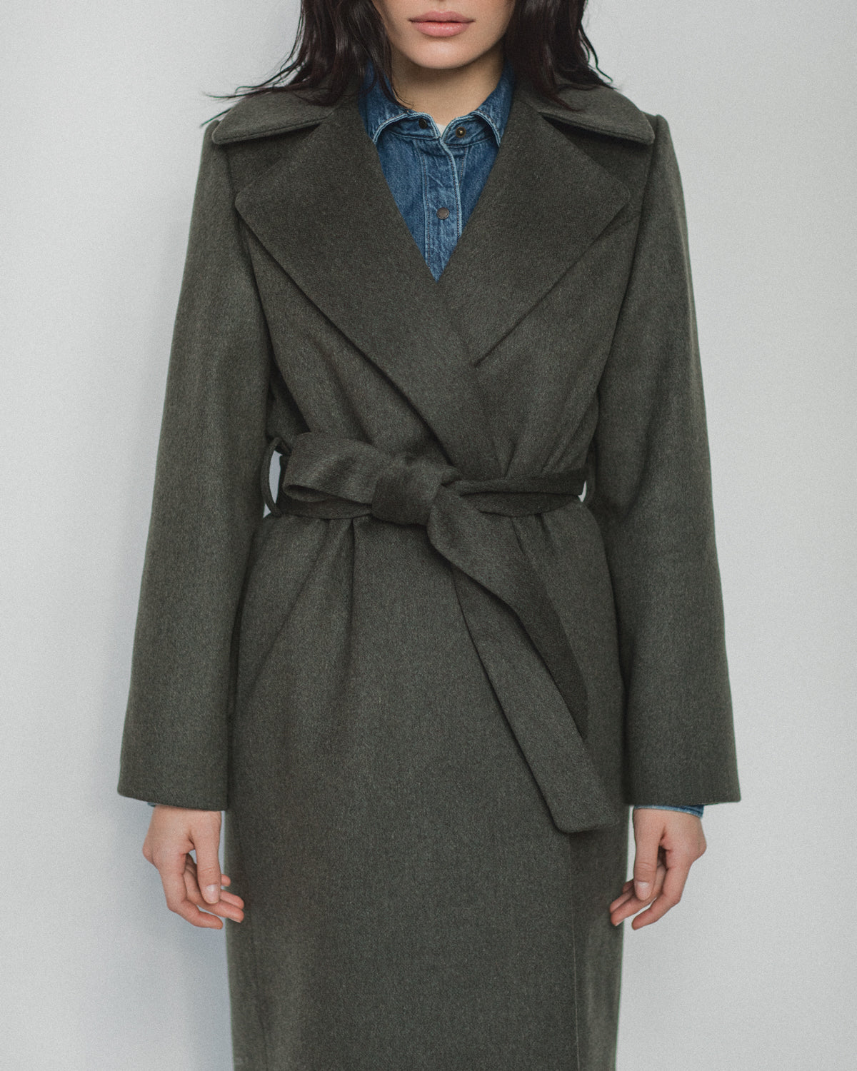 Green wool coat | Warm autumn overcoat – Sumarokova Atelier