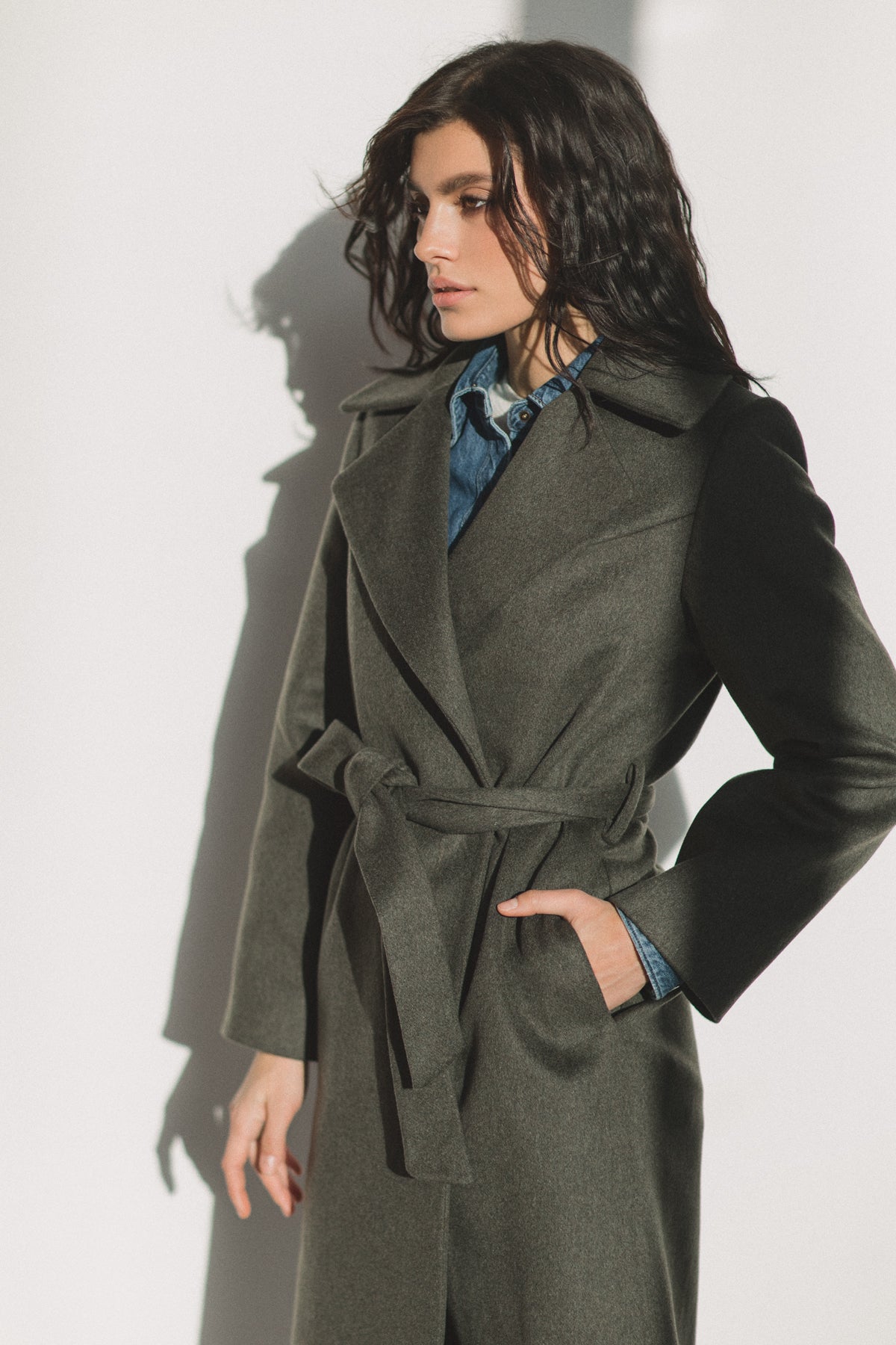 Green wool coat photo 8