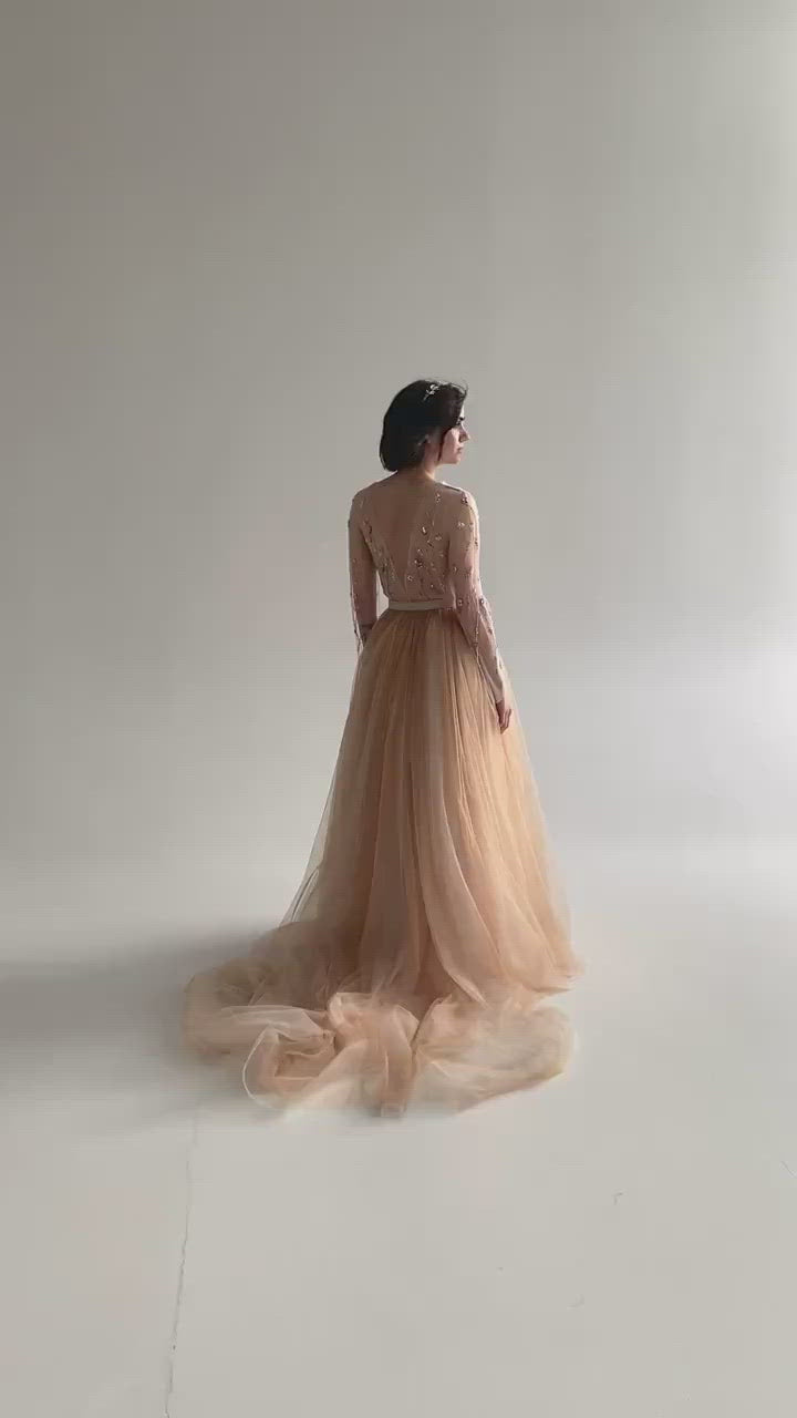 Ivory copper wedding skirt video