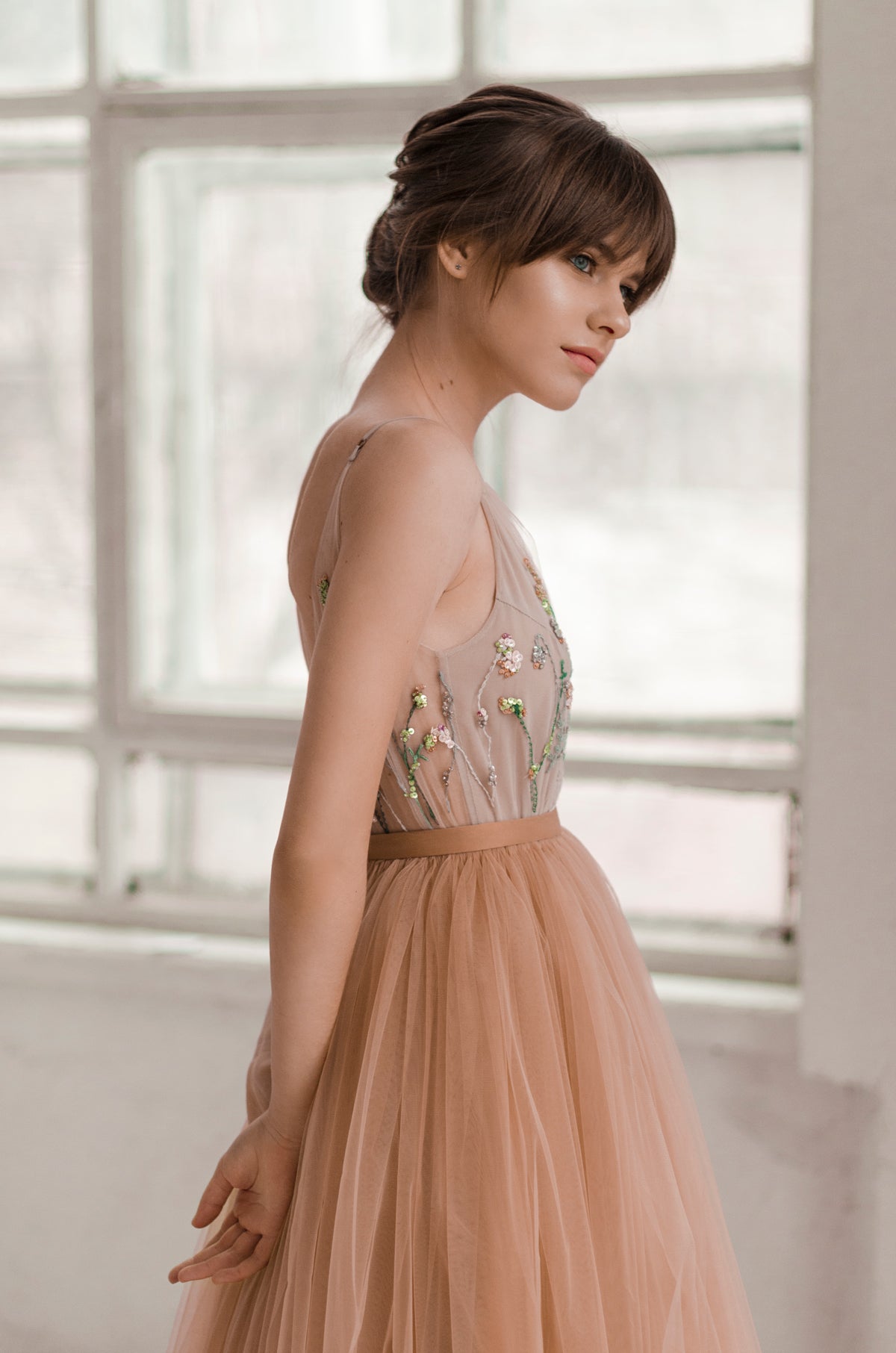Boho tulle wedding dress 8 US / Pale Blue / Ash Blue / Cold beige Boho tulle wedding dress 8 US / Pale Blue / Ash Blue / Cold beige