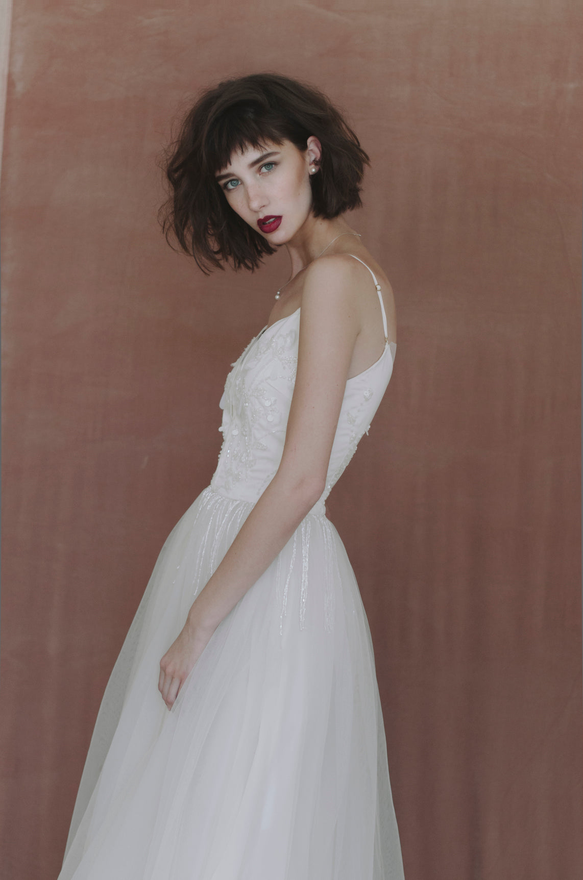 Off white full wedding dress photo 3