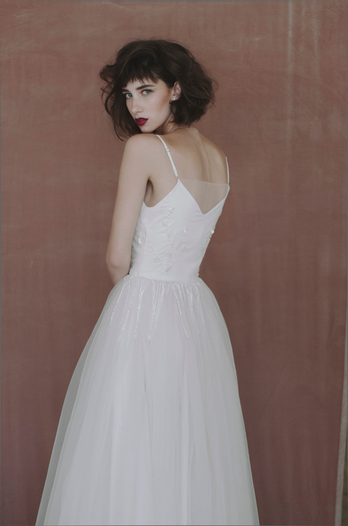 Off white full wedding dress photo 6