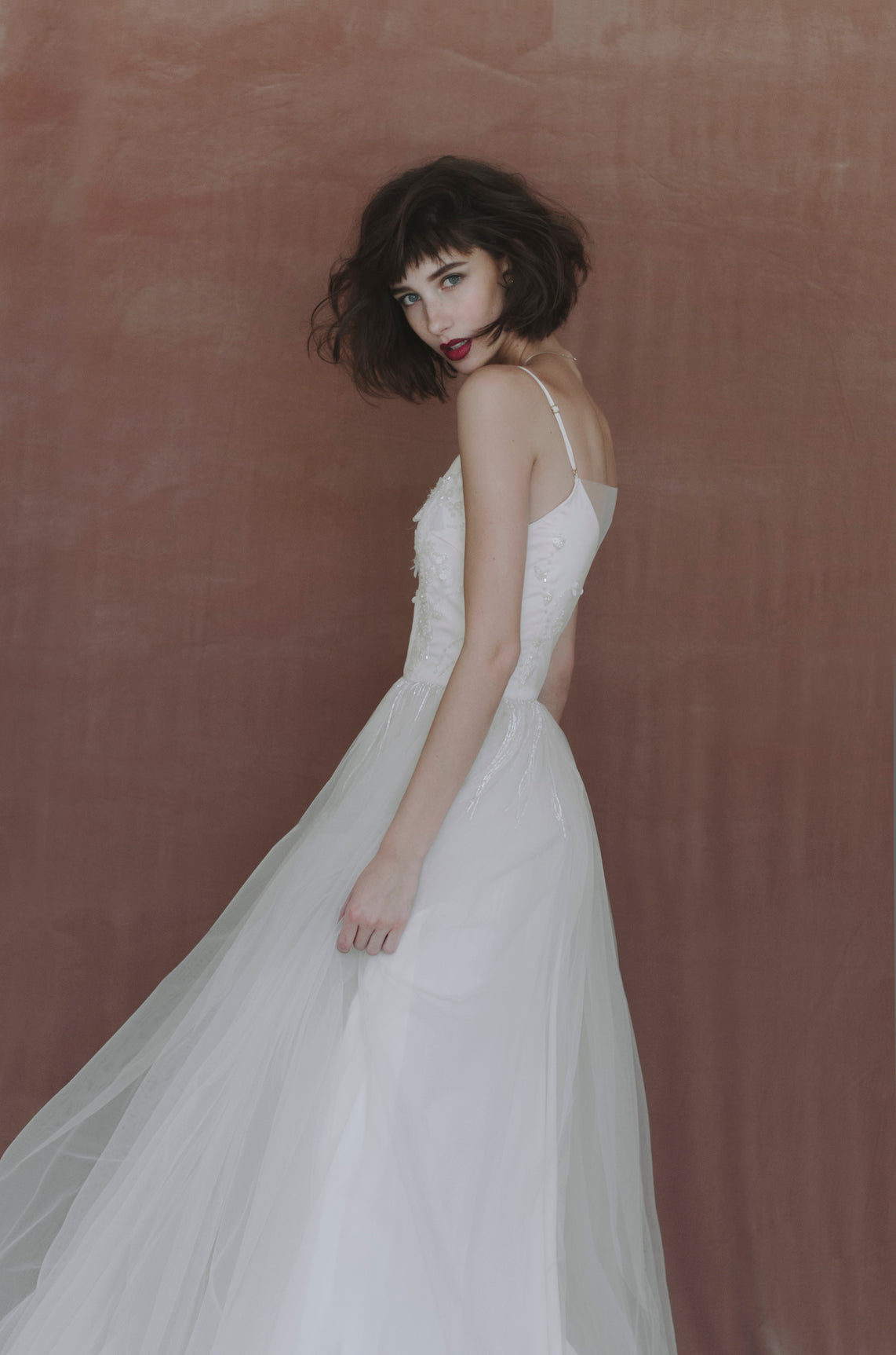 Off white full wedding dress photo 8