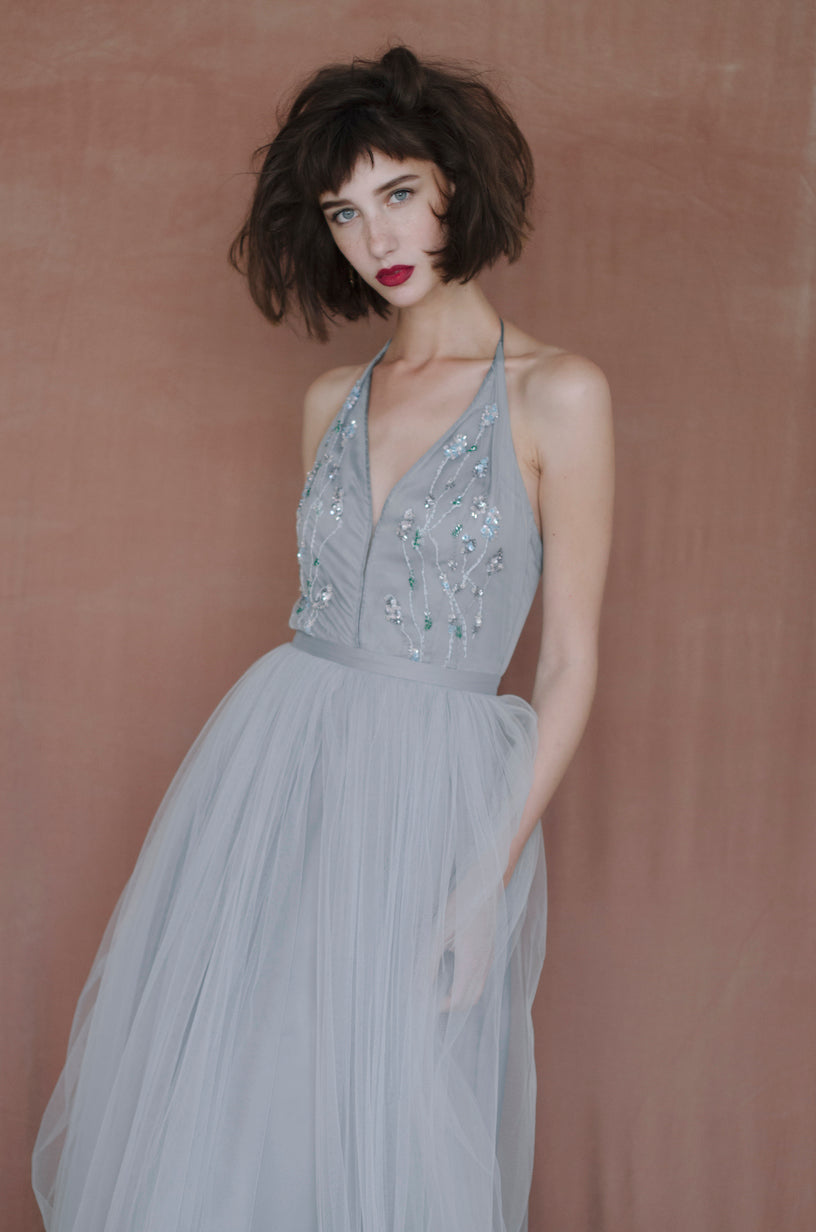Blue Gray Wedding Dress 8 US / Blue Gray Blue Gray Wedding Dress 8 US / Blue Gray