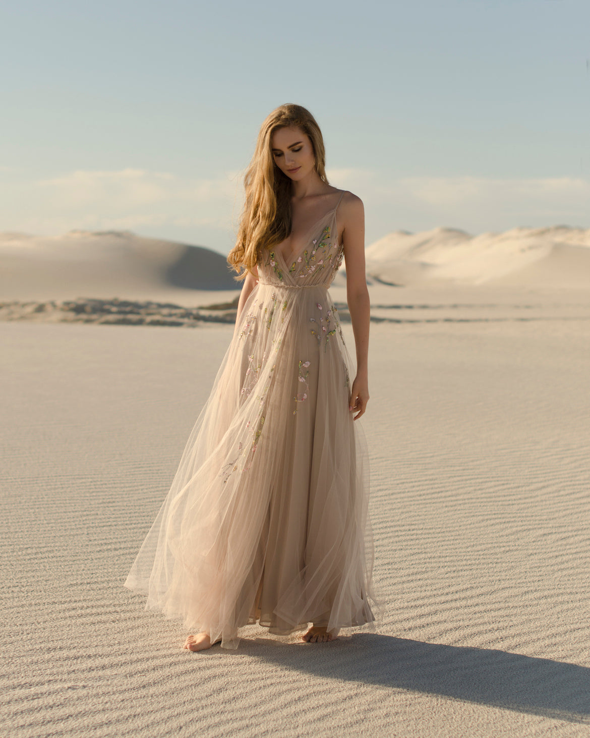 Beige wedding dress – Sumarokova Atelier