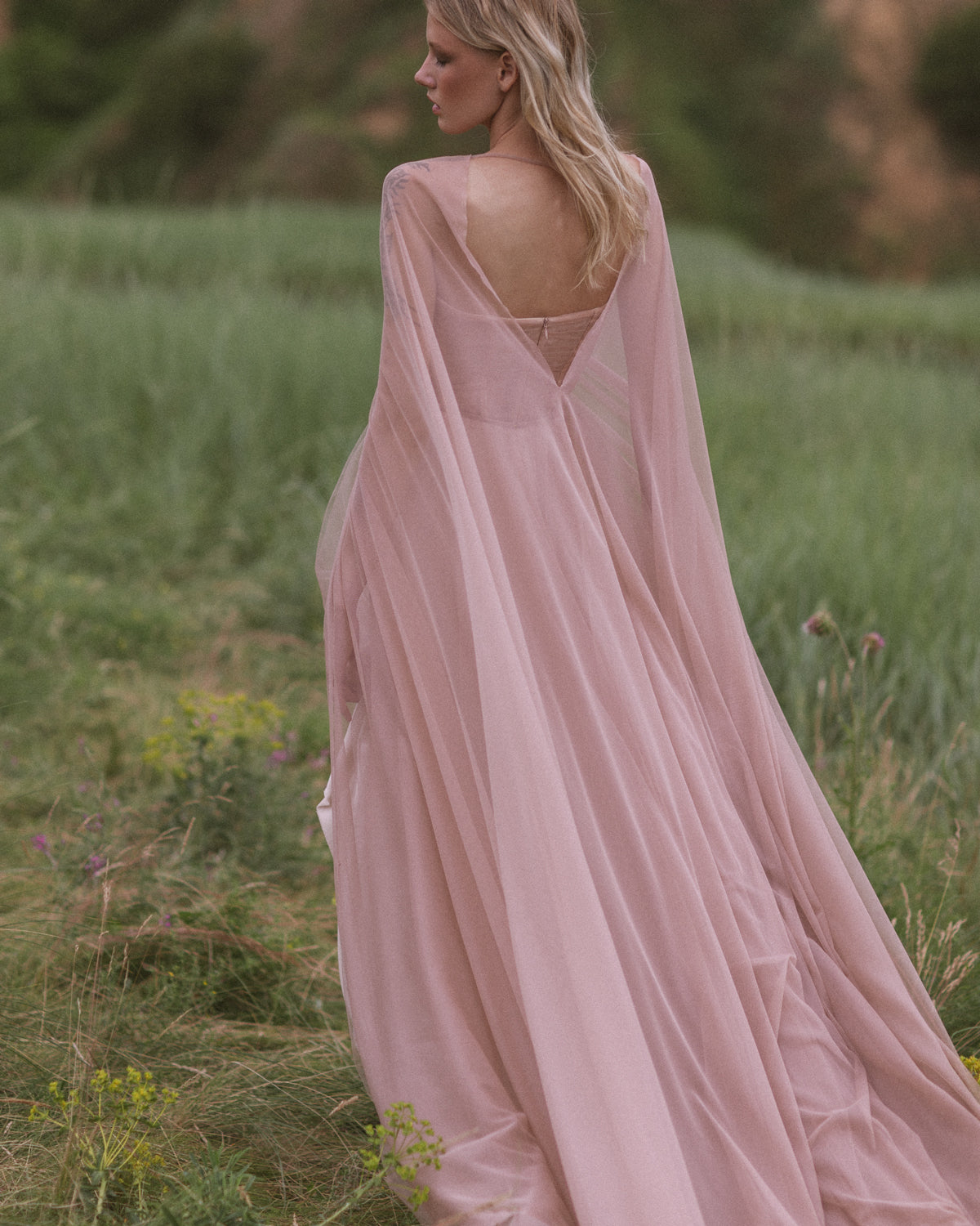 ☆【BAU by Bride And You】☆LAILA Cape overlay long dres.s☆ Plan your wedding with bride and you