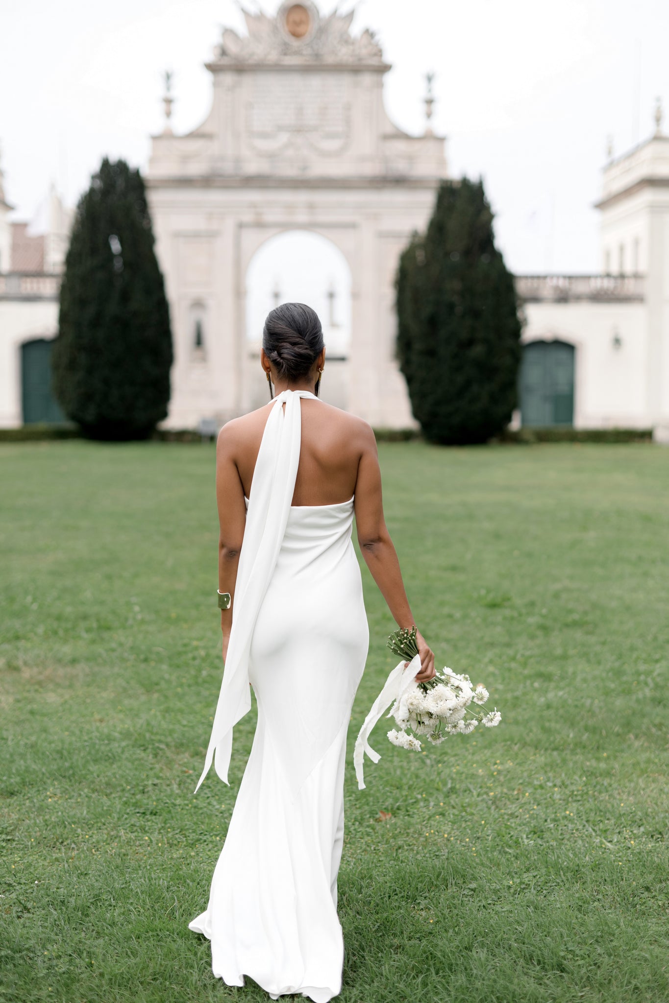 Silk low back wedding dress / EMMA 6 US / Natural White Silk low back wedding dress / EMMA 6 US / Natural White