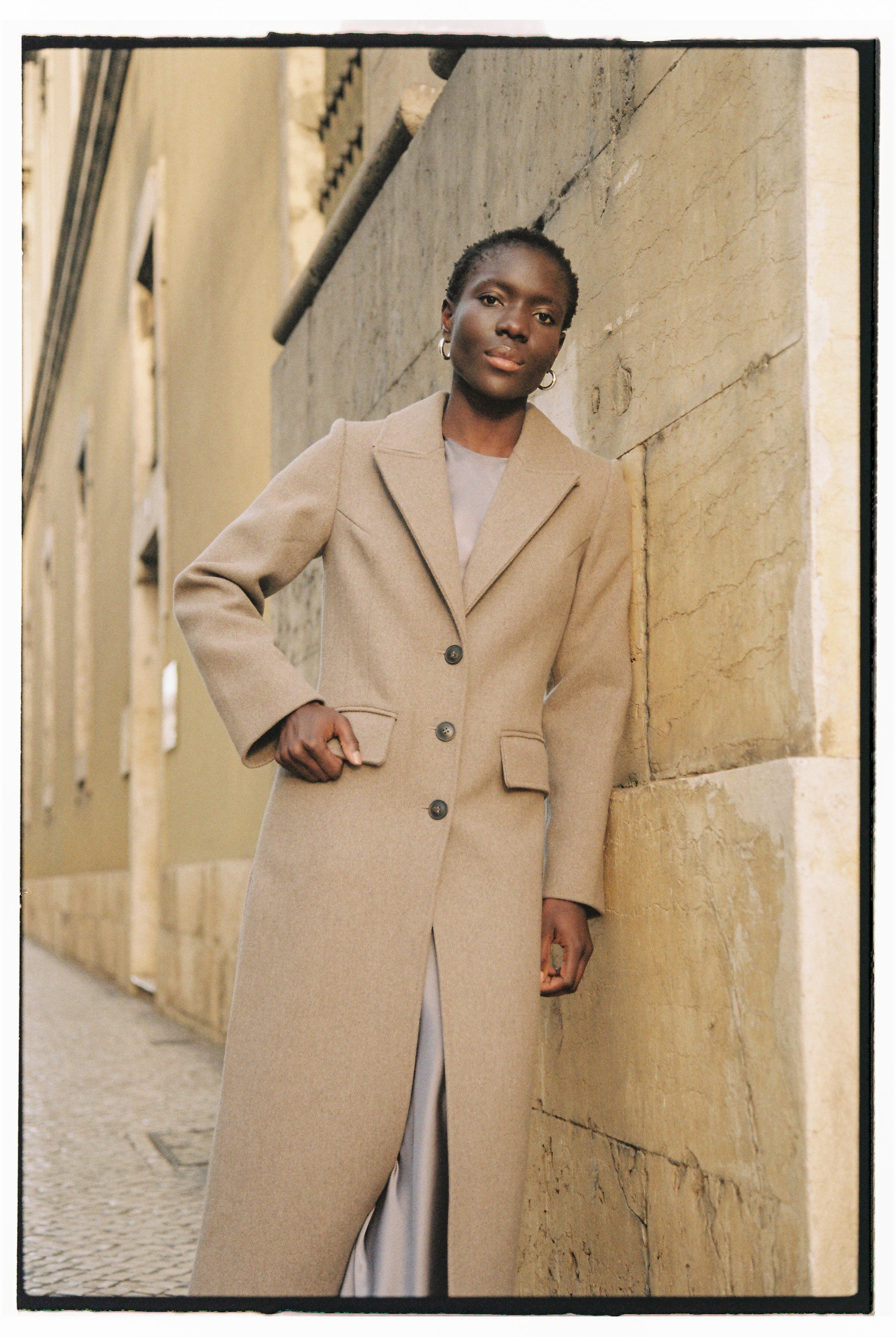 Maxi wool coat | Warm gray beige coat – Sumarokova Atelier