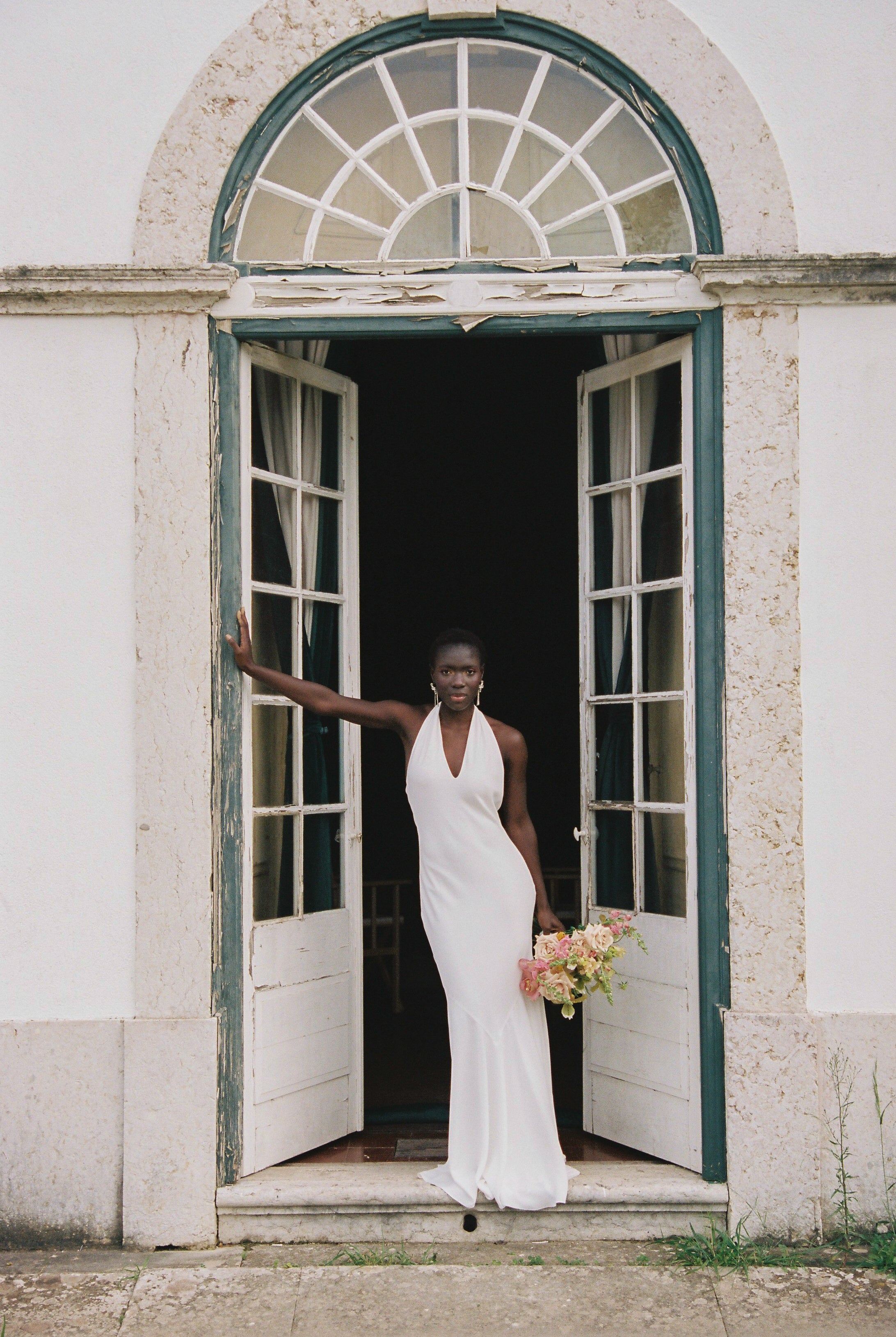 Silk backless wedding dress / Emma 4 US / Natural White Silk backless wedding dress / Emma 4 US / Natural White