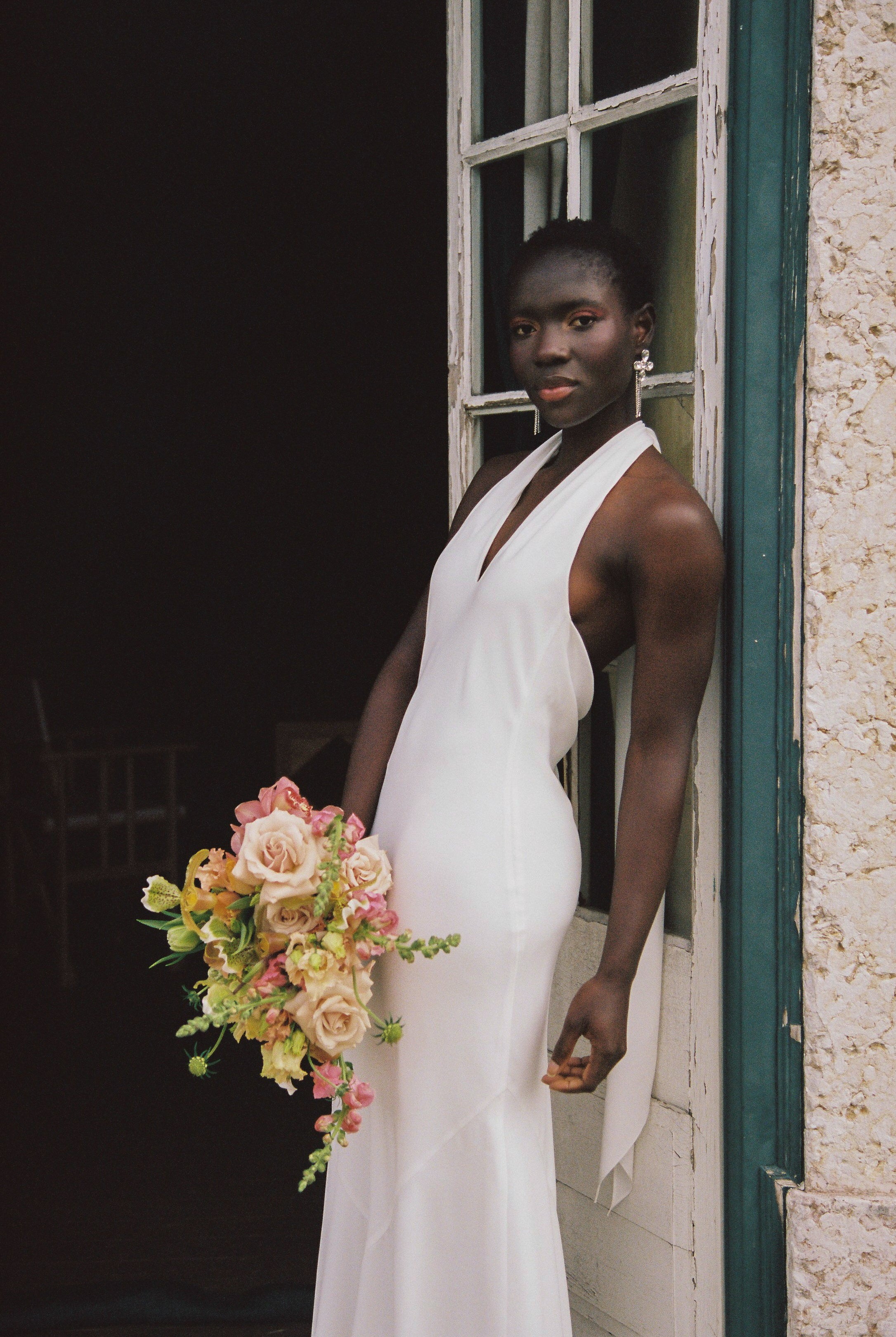 Silk backless wedding dress / Emma 4 US / Natural White Silk backless wedding dress / Emma 4 US / Natural White
