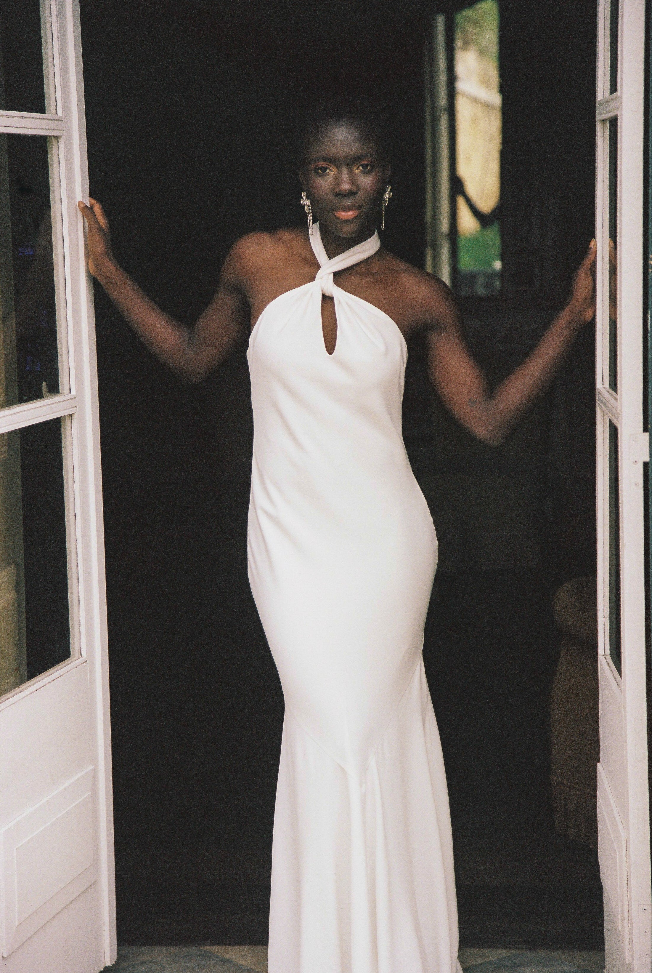 Silk backless wedding dress / Emma 4 US / Natural White Silk backless wedding dress / Emma 4 US / Natural White