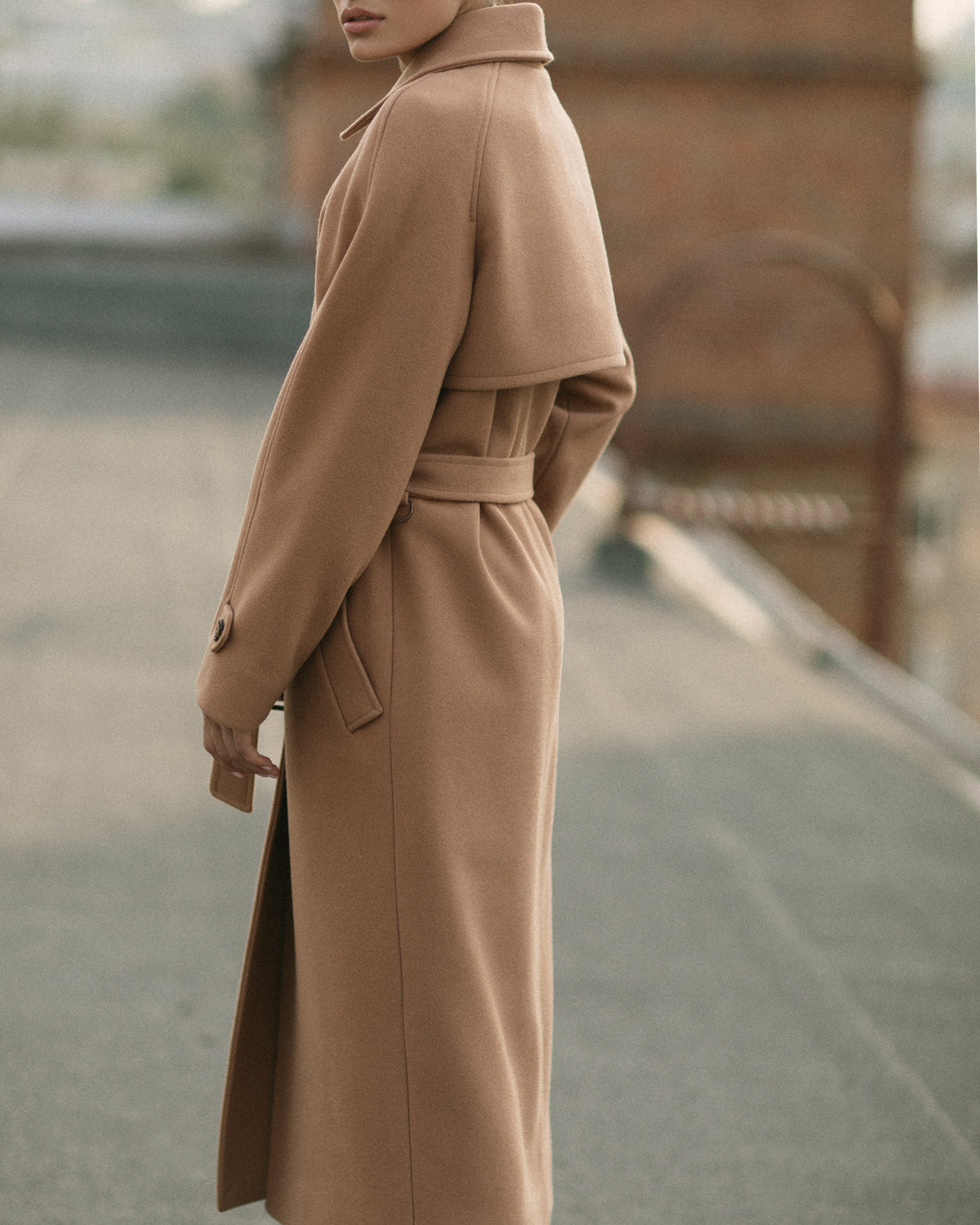 Camel wool trench coat hotsell