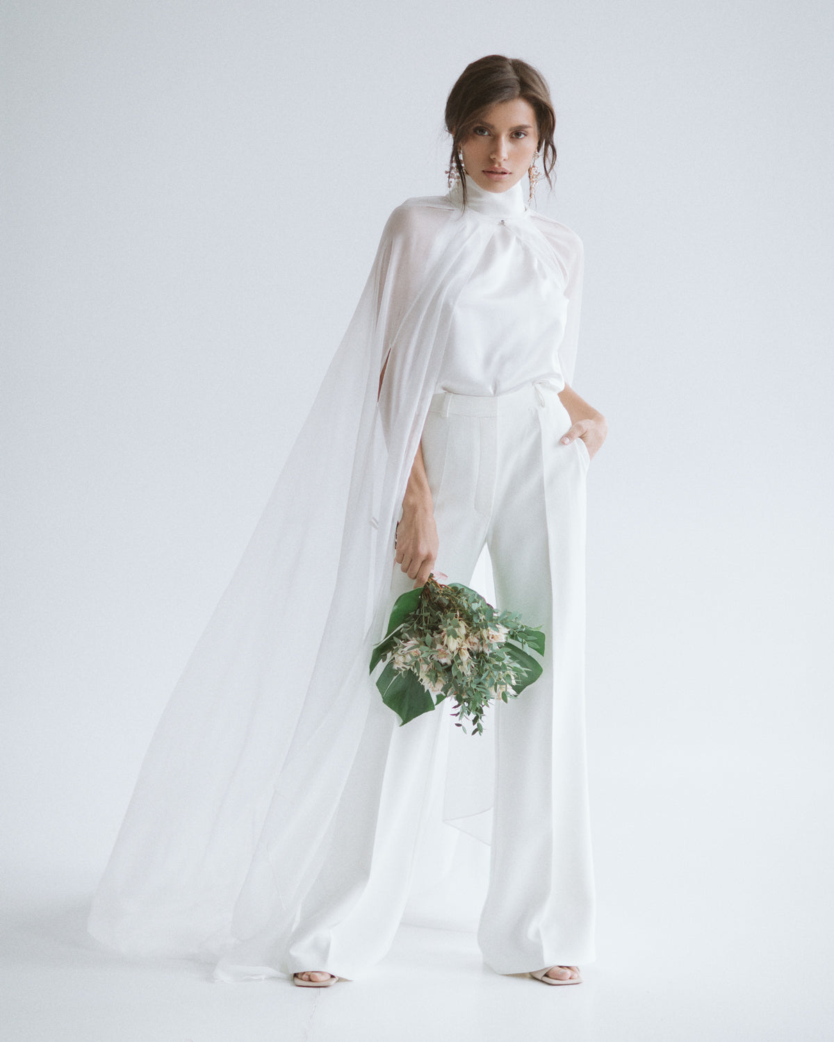 sachin and babi light blue dress Winter Wedding Dresses With Capes main image 1